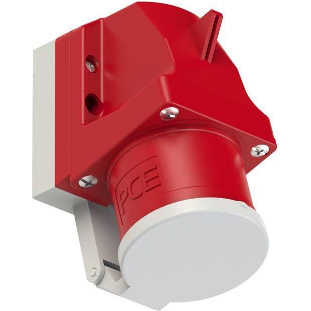 PCE, Spina + Connettore, 7725-6d Invertitore di fase Ingresso apparecchio a parete con coperchio incernierato 32A 5p 6h IP44 (CEE 32/5)