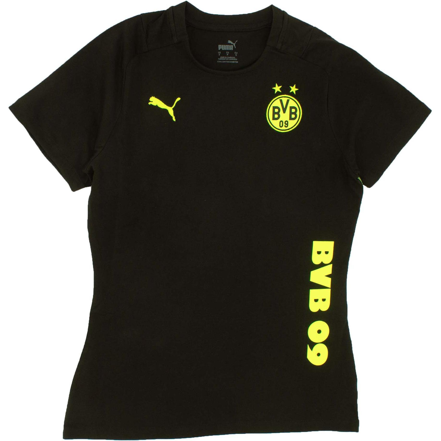 Puma, Damen, Sportshirt, BVB Casuals Tee W-759088 (XL), Schwarz, XL