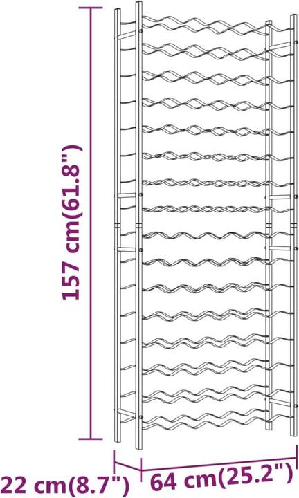 Actual product image vidaXL Weinregal (64 x 22 x 157 cm, 96 bottles)