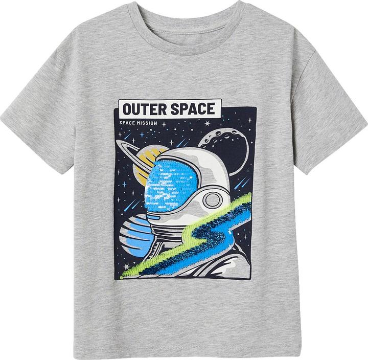 Vertbaudet Jungen T-Shirt mit Paillettenmotiv (92)