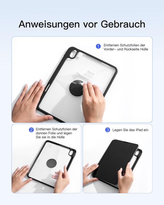 Actual product image Inateck KB004 black 360° Bluetooth-Tastatur-Hülle für iPad (DE)