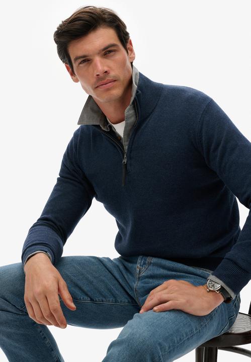 Produktbild Superdry Maglione Essentials Mezza Zip in Cotone (XXL)