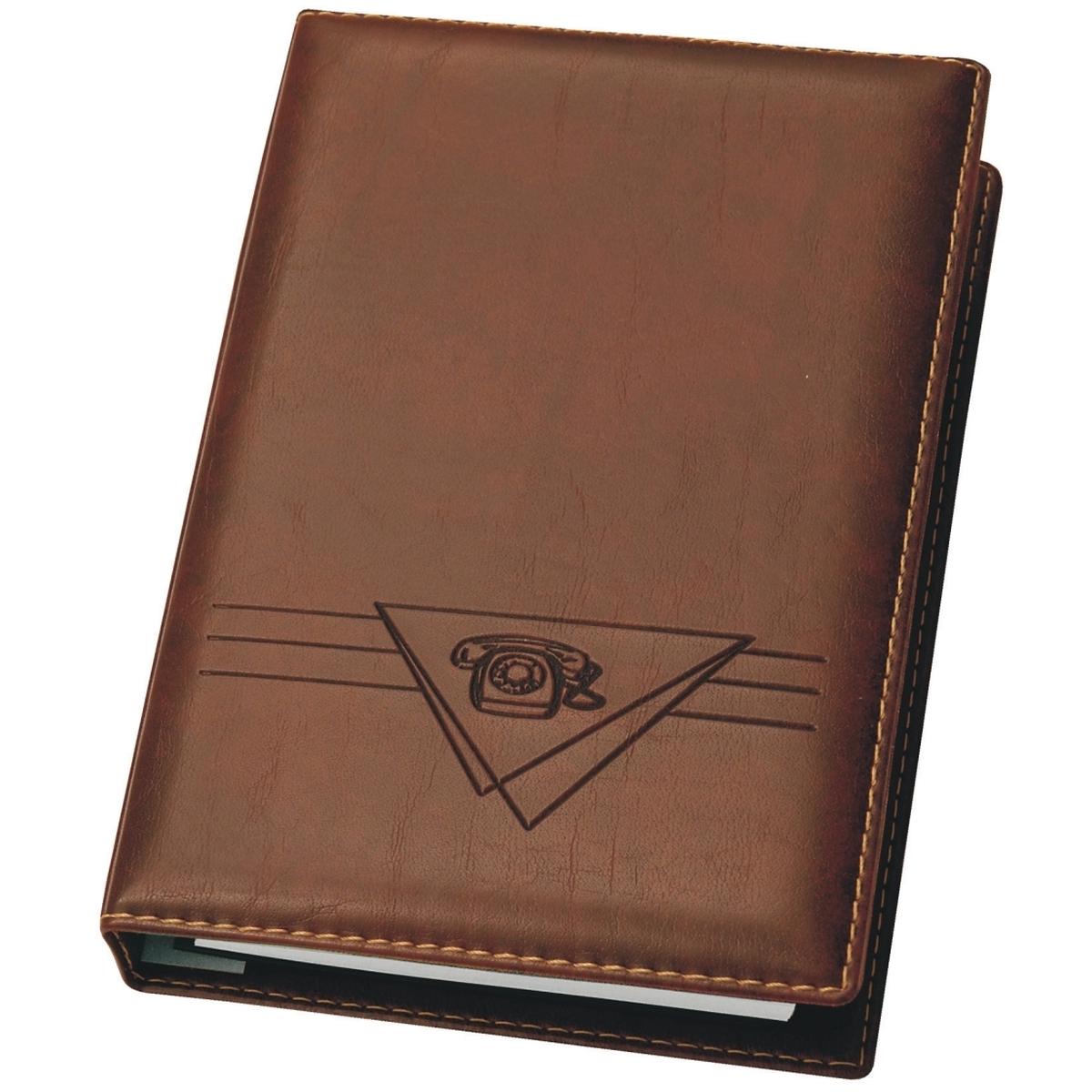 Magni, Ordner, Veloflex 4150760 - Telefonringbuch Exquisit, 4- Rund- Ring- Mechanik, 14,5 x 22,5 cm, braun, 1 Stück (A5)