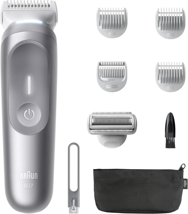 Actual product image Braun Bodygroomer Series 7 BG7555 8 Accessories Trimming Shaving Waterproof Grey