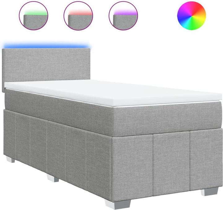 Actual product image vidaXL Bo x springbett mit Matratze 90 x 190 cm Stoff (90 x 190 cm)