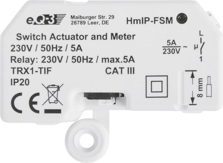 Produktbild Homematic IP Schalt-Mess-Aktor - Unterputz (Schaltaktor)