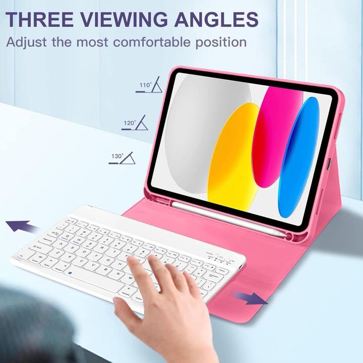 Produktbild Tech-Protect SC STIFT + TASTATUR FÜR IPAD 10,9” 10 / 2022 / 11” 11 / 2025 MAGENTA (Eng. Int., Apple iPad 2025 (11. Gen), Apple iPad Air 2022)