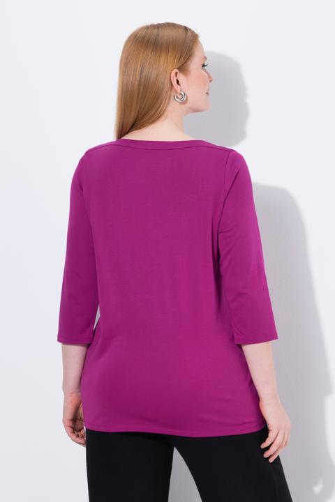 Produktbild Ulla Popken Shirt, Ziersteine, U-Boot-Ausschnitt, 3/4-Arm, Pima Cotton (42, 44)