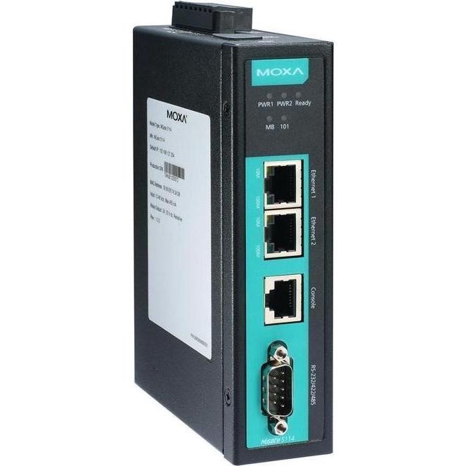 Moxa MGATE 5114-T - Gateway Modbus IEC101 a IEC104 a 1 porta, temperatura operativa da -40 a 75C, Router