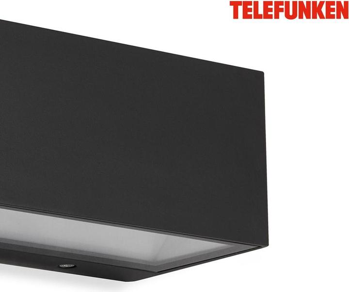 Image du produit Telefunken Applique murale LED d'extérieur, noir, 1xLED platine/12W (1200 lm, IP44)