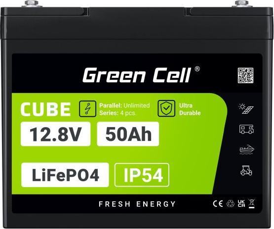 Actual product image GreenCell Green Cell CUBE LiFePO4 battery 50Ah 12.8V 640Wh lithium iron phosphate battery for motorhomes, golf (12.80 V, 50 Ah)
