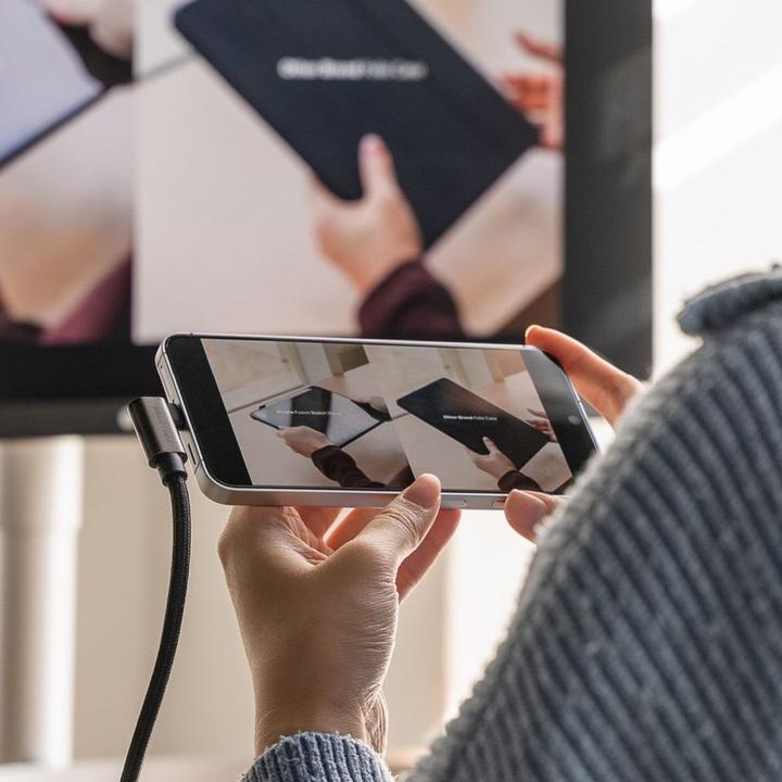 Actual product image Ringke 3.2 gen. 2x2 USB-C, PD 3.1 240W 2m angled cable - black (2 m, USB 3.2 Gen 2x2, 240 W)