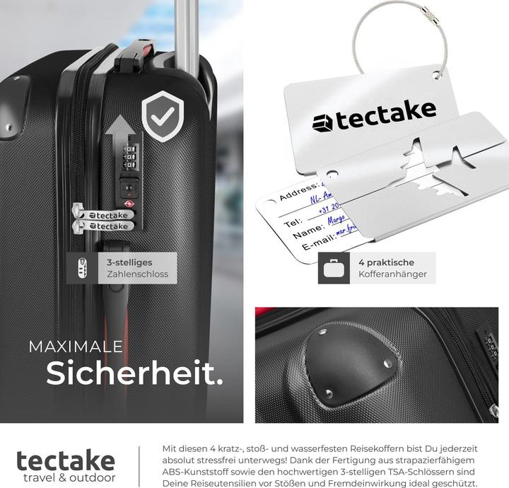 Immagine prodotto tectake Set di valigie rigide Cleo 4 pezzi con valigetta (95 l)