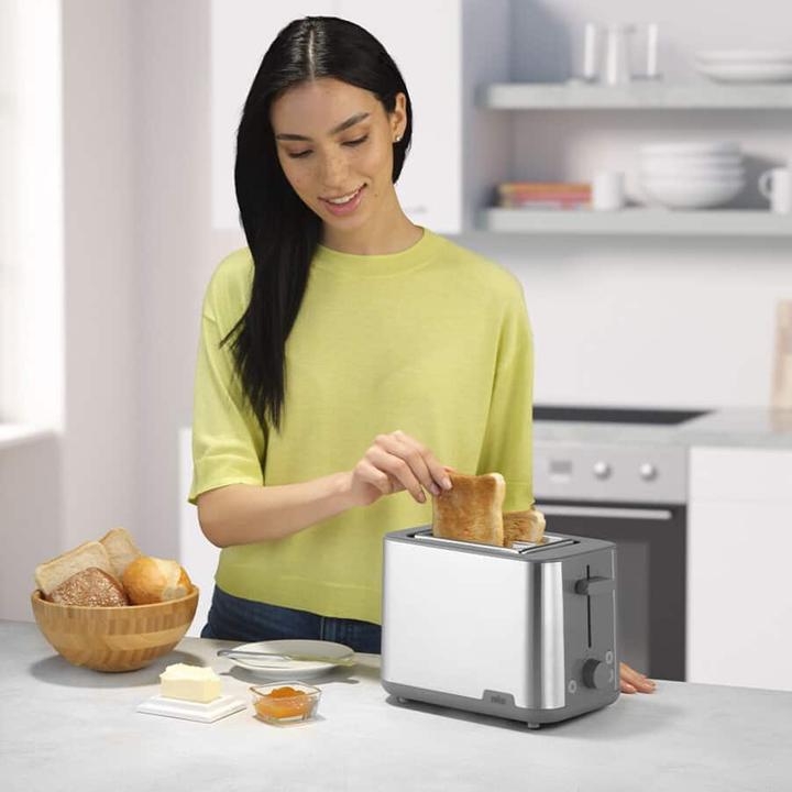 Actual product image Braun Toaster PurShine HT 1510 GY (edelstahl/grau, 900 Watt, f?r 2 Scheiben Toast)