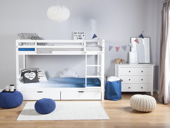 Produktbild Beliani Hochbett Holz mit Bettkasten weiss 90 x 200 cm RADON (90 x 200 cm)