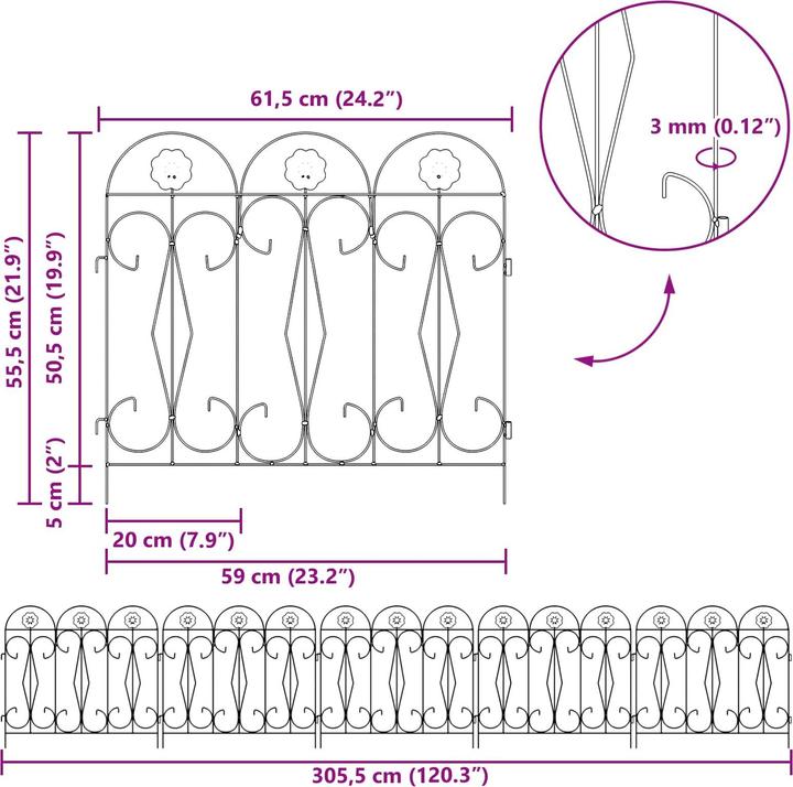 Produktbild vidaXL Gartenumzäunung