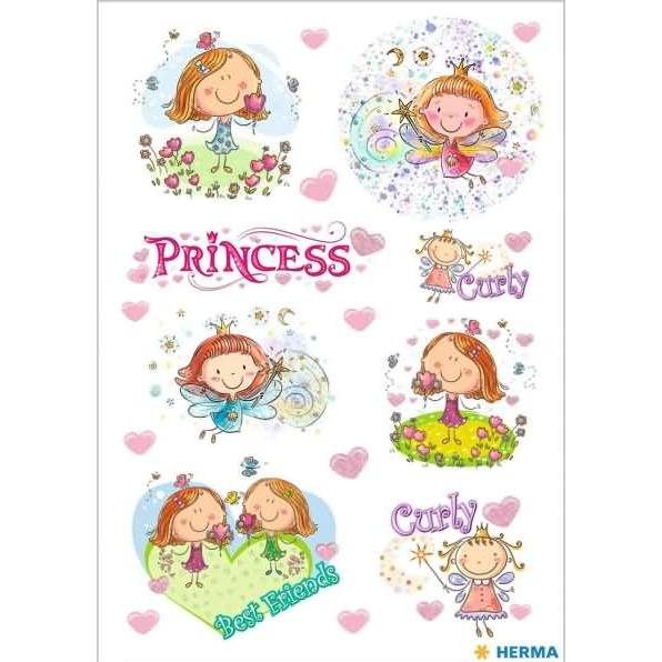 Herma, Sticker, Motivsticker Prinzessin Curly 8 Stück Mehrfarbig