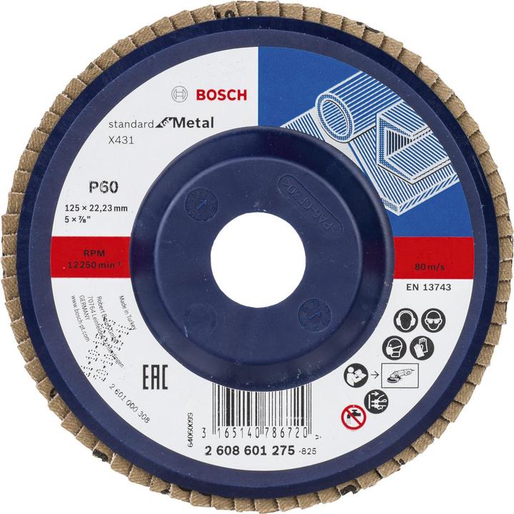 Produktbild Bosch Professional Zubehör Fächerschleifscheibe X431 Standard for Metal, gerade, 125 mm, 60 (60)