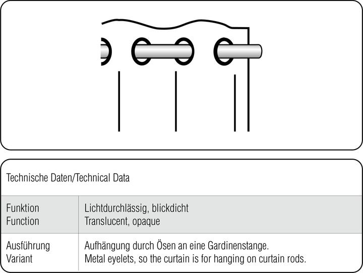 Actual product image Sehlbach Fertiggardine mit Ösen Struktur Uni (245 x 140 cm)