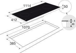 Image du produit Atag PLAQUE DE CUISSON INDUCTIE HI21472SV (111.40 cm, Table de cuisson à induction)