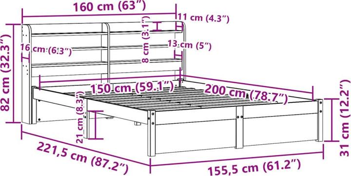 Image du produit vidaXL Bettgestell (150 x 200 cm)
