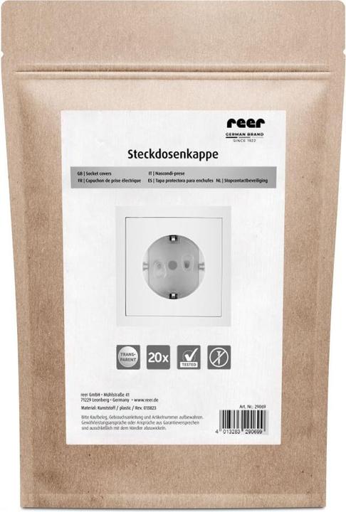 Actual product image Reer Kindersicherungen Steckdosenkappe 20er Pack einfache Montage