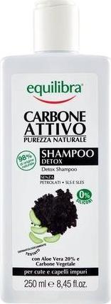 Actual product image Equilibra Carbo Detox Shampoo Cleansing Shampoo From Activated Carbon Aloe Vera 250ml (250 ml, Liquid shampoo)