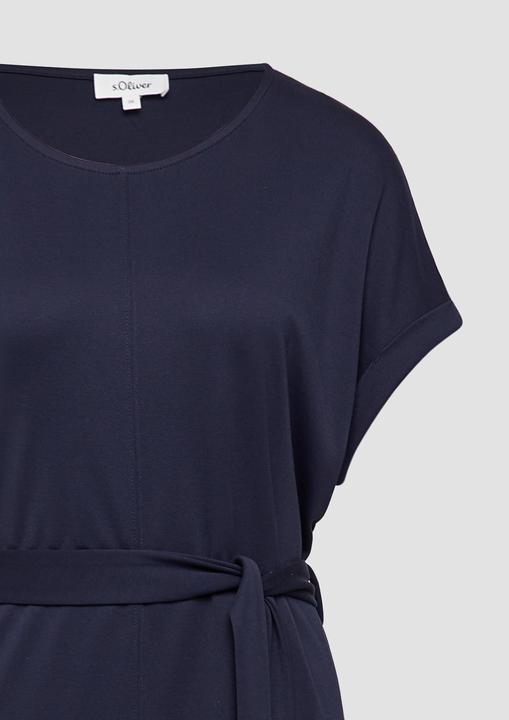 Image du produit s.Oliver Kleid Jersey-Kleid mit einseitigem Schlitz und Bindegürtel (38)