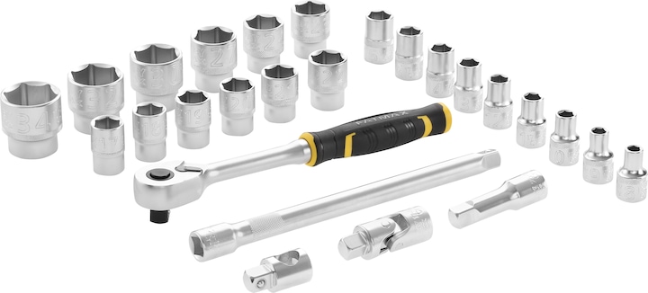 Actual product image Stanley Socket wrench set, 26-piece, 1/2 inch, type Ratchet and socket wrench set from SAM, 1/2Z