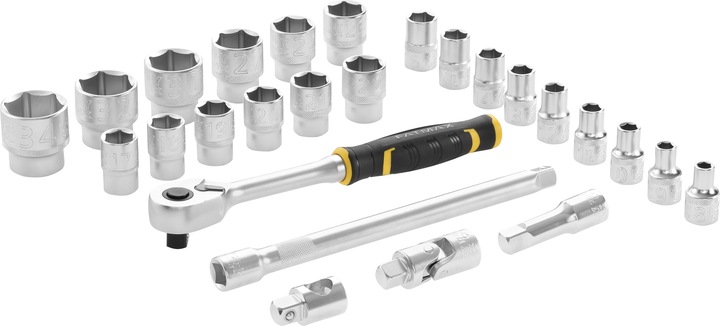 Produktbild Stanley Steckschlüsselsatz, 26-teilig, 1/2 Zoll, Typ Ratschen- und Steckschlüsselsatz von SAM, 1/2Z