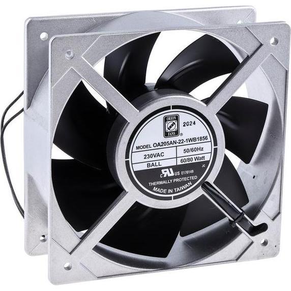 RS PRO AC FAN 205x72mm 230vac all metal IP56 wi (205 mm, 1 x), Ventola PC