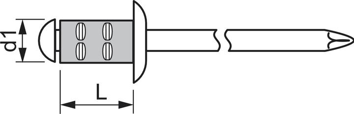 Produktbild Gesipa Blindniet PolyGrip® Nietschaft d x l 4 x 10 mm Aluminium / Stahl Standard 500 Stück