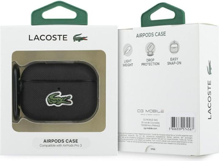 Actual product image Lacoste Case Petit Pique Croc Logo for AirPods Pro 3 black (Headphone sleeve)