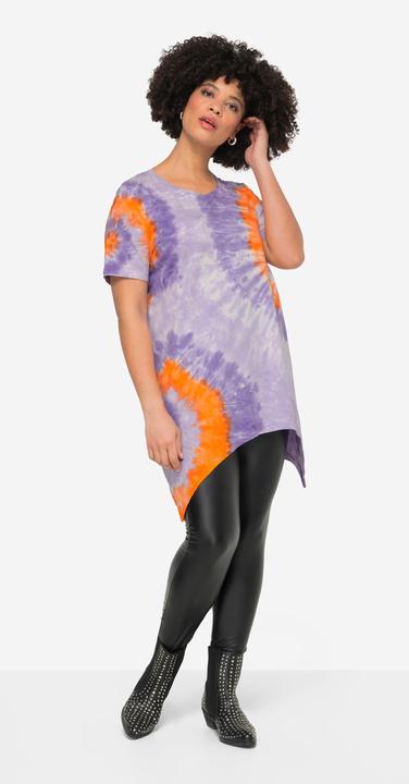 Actual product image Angel of Style Half-Sleeve Crew Neck Pointed Hem Batik Print T-Shirt (48)