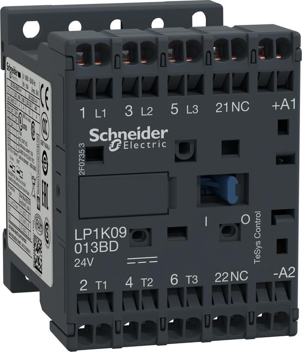 Actual product image Schneider Electric Power contactor, 3p+1Ö, 4kW/400V/AC3, LP1K09013BD