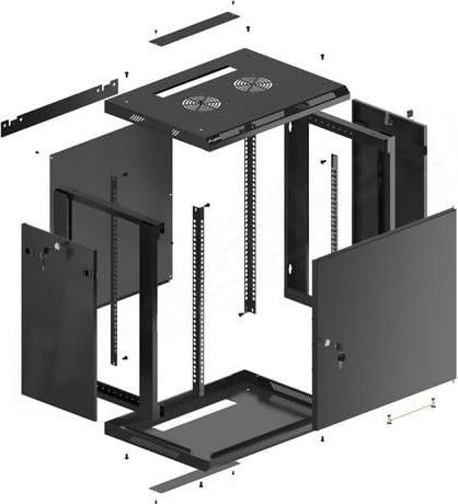 Produktbild Lanberg WF01-6412-00B Rack 12U Wandmontiertes Regal (12 HE, 19 Zoll Rack)