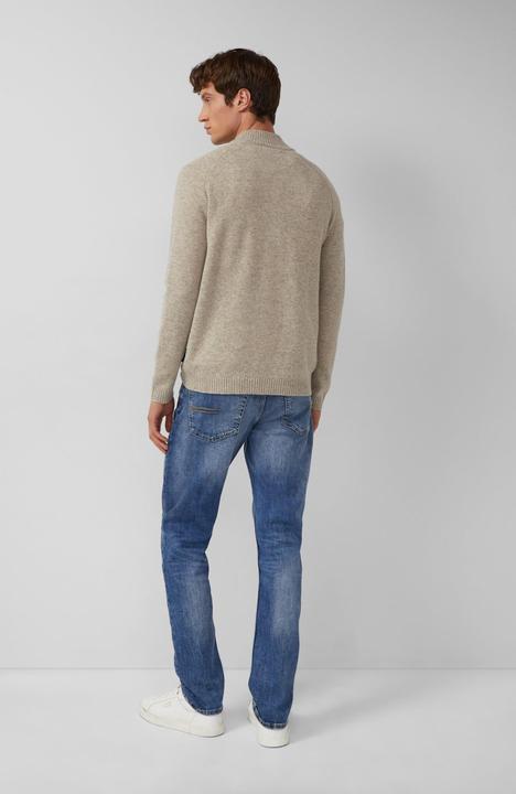 Produktbild s.Oliver Strickpullover Strickpullover aus reiner Wolle mit Troyer-Kragen (M)