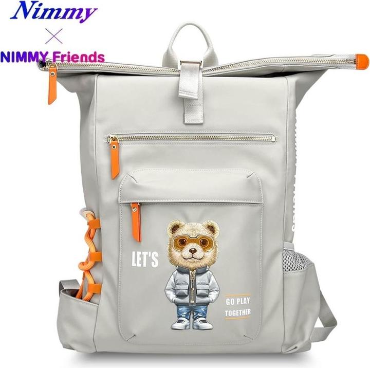 Actual product image Nimmy Cool&Cute 2.0 Bear laptop backpack grey