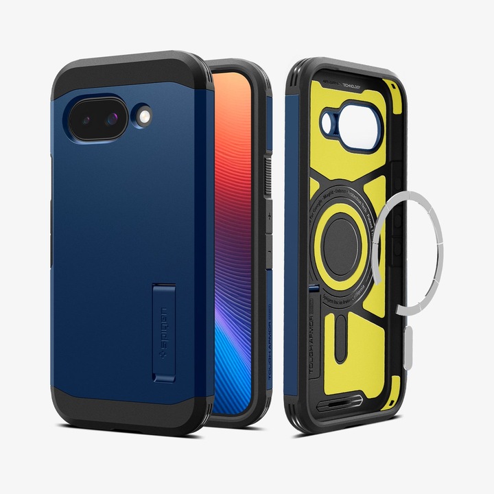Actual product image Spigen Tough Armor AI (MagFit) Pixel 9a Case Navy Blue (Google Pixel 9a)