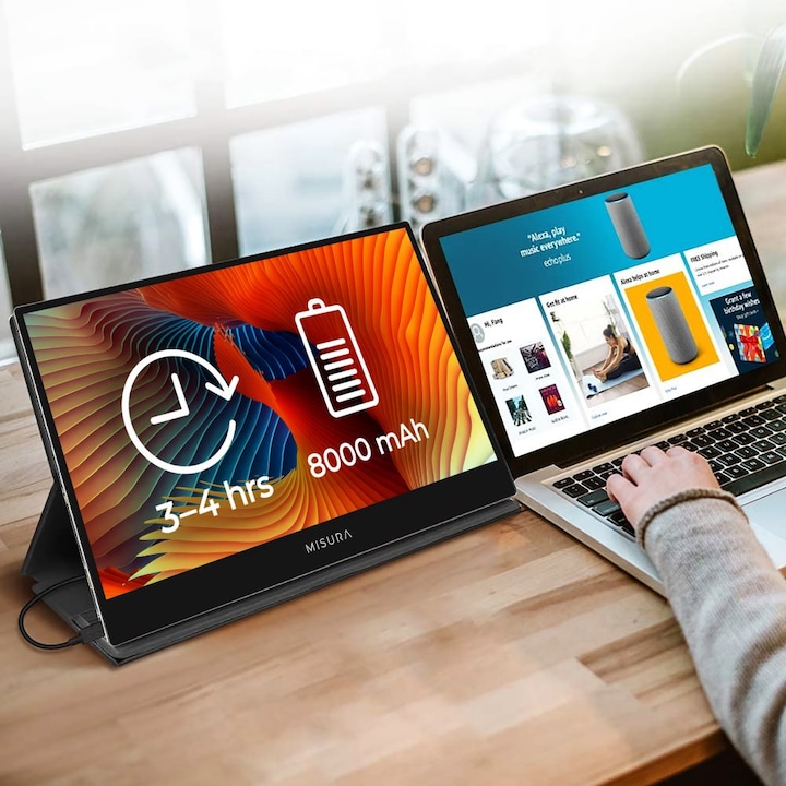 Immagine prodotto Misura Monitor touch LCD portatile da 16" M16TB - con batteria ricaricabile integrata (1920 x 1080 pixel, 16")
