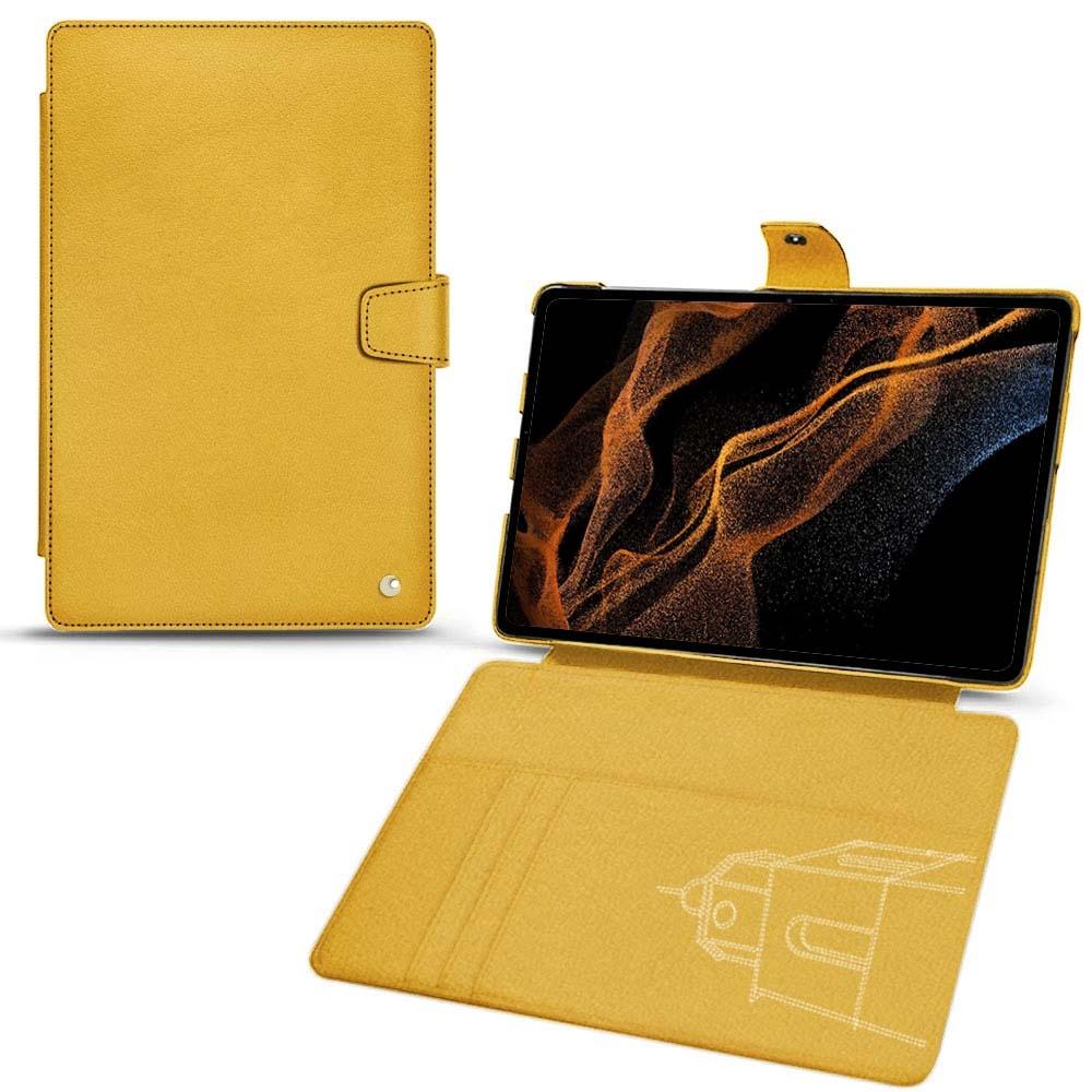 Noreve Lederschutzhülle Wallet (Galaxy Tab S8+), Tablet Hülle, Orange