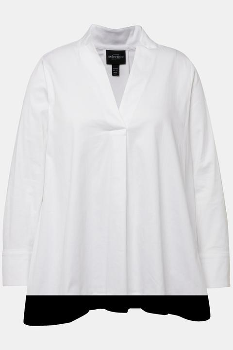 Actual product image Ulla Popken Goblet Collar Long Sleeve Blouse (54)