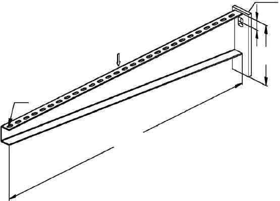 Actual product image Niedax NIE KTA 800 E3 HÃ¤gestiel u. Wandausleger Standard 195x830mm 2,0kN Es