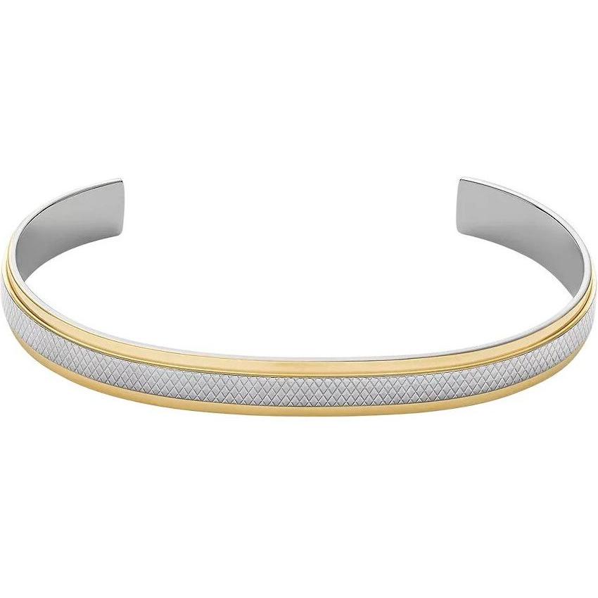 Fossil - Open solid bracelet for men Knox JF04916998 (Acciaio inossidabile), Cinturini per orologi, Argento