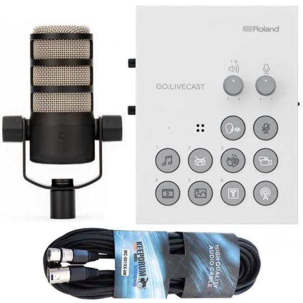 Roland GO:LiveCast StudiomitRode Podmic mit XLR-Kabel, Audio Interface