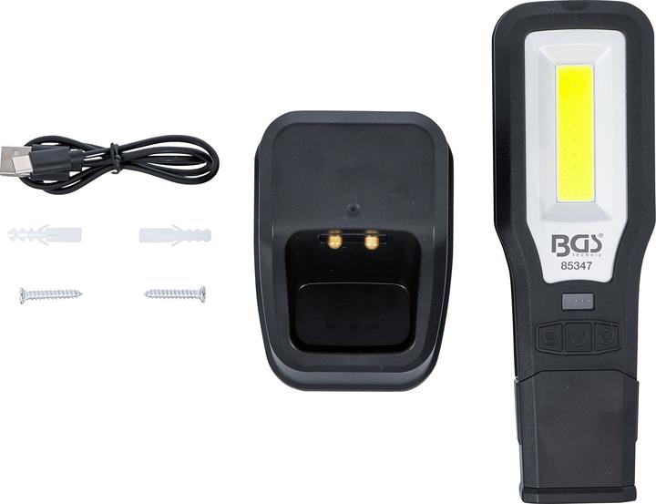 Produktbild BGS COB-LED Arbeits-Leuchte klappbar mit Ladestation (550 lm)