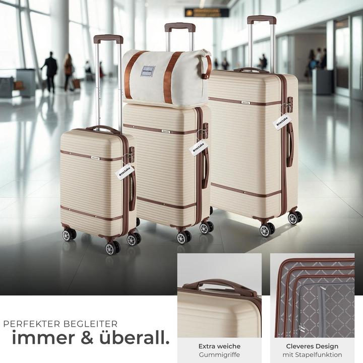 Image du produit tectake Ensemble de valises Madison, 13 pièces, serrure TSA (92 l)