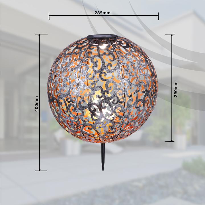 Productafbeelding Globo Zonnelampje Metaal Zilver, 1xled (1 x)