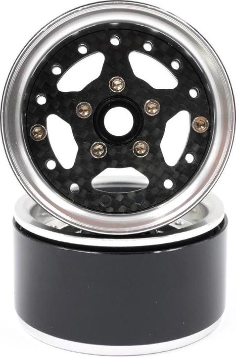 Image du produit Yeah Racing Jantes 1.9 5 branches carbone, Beadlock 1:10, 2 pièces