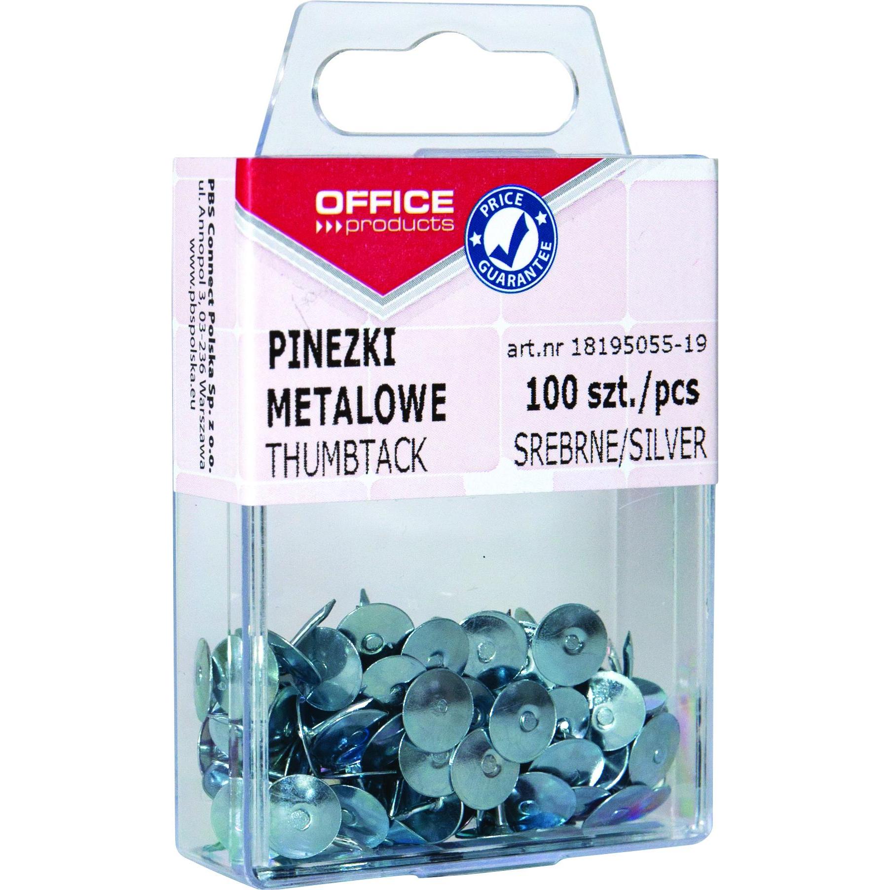 Office Products, Büroklammer, Reisszwecken, im karton, 100 stück, silber